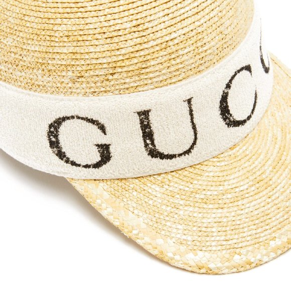 Gucci Logo-print Straw Baseball Cap in White NEW WITH DUST BAG - Picture 4 of 5
